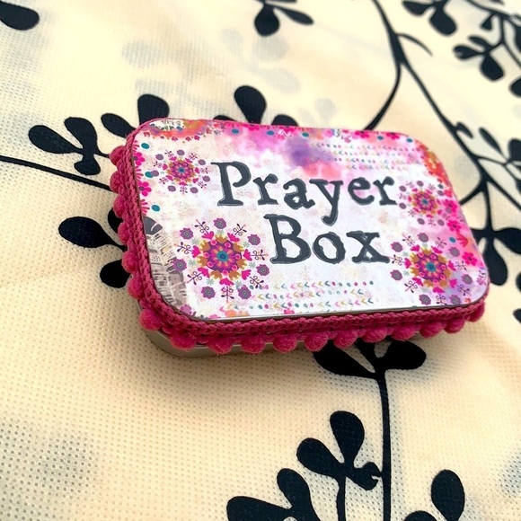 New mini Prayer box Floral inspirational message gift pink - Picture 1 of 6